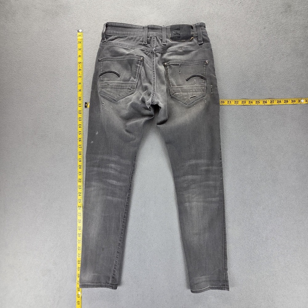G-Star RAW Jeans Mens 28x30 Gray Revend Skinny Distressed Zip Fly Denim - Picture 2 of 16
